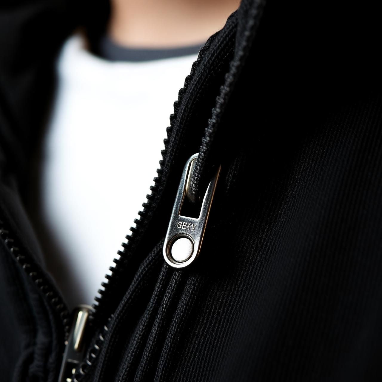 YKK zipper detail on shiesty zip up hoodie